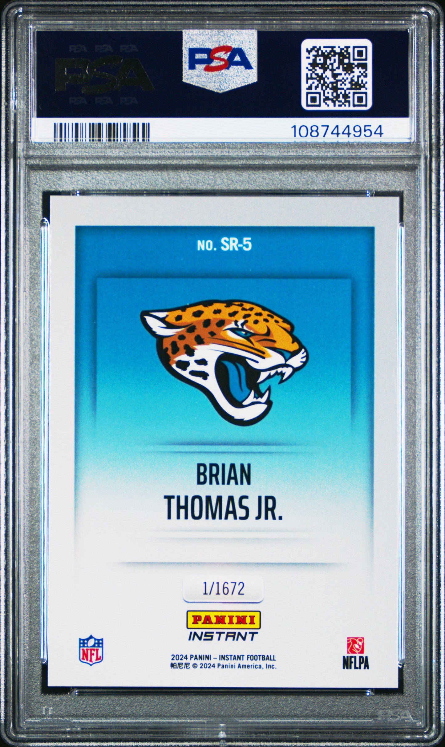 Graded 2024 Panini Instant Brian Thomas Jr #SR5 Studio Rookies Rookie RC Football Card PSA 10 Gem Mint