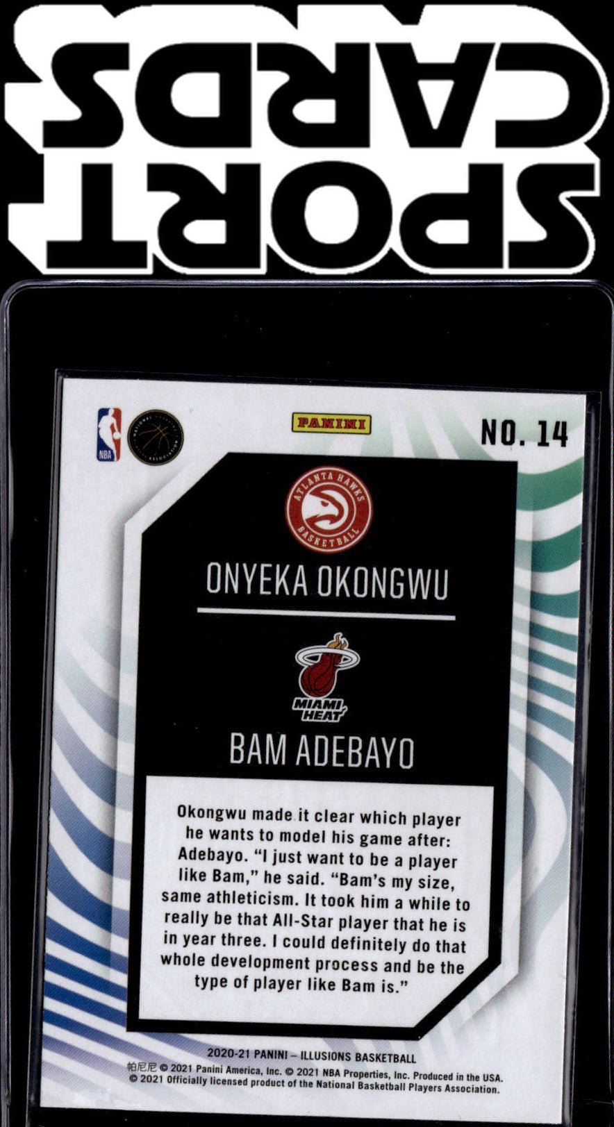 2020-21 Panini Illusions #14 Bam Adebayo & Onyeka Okongwu