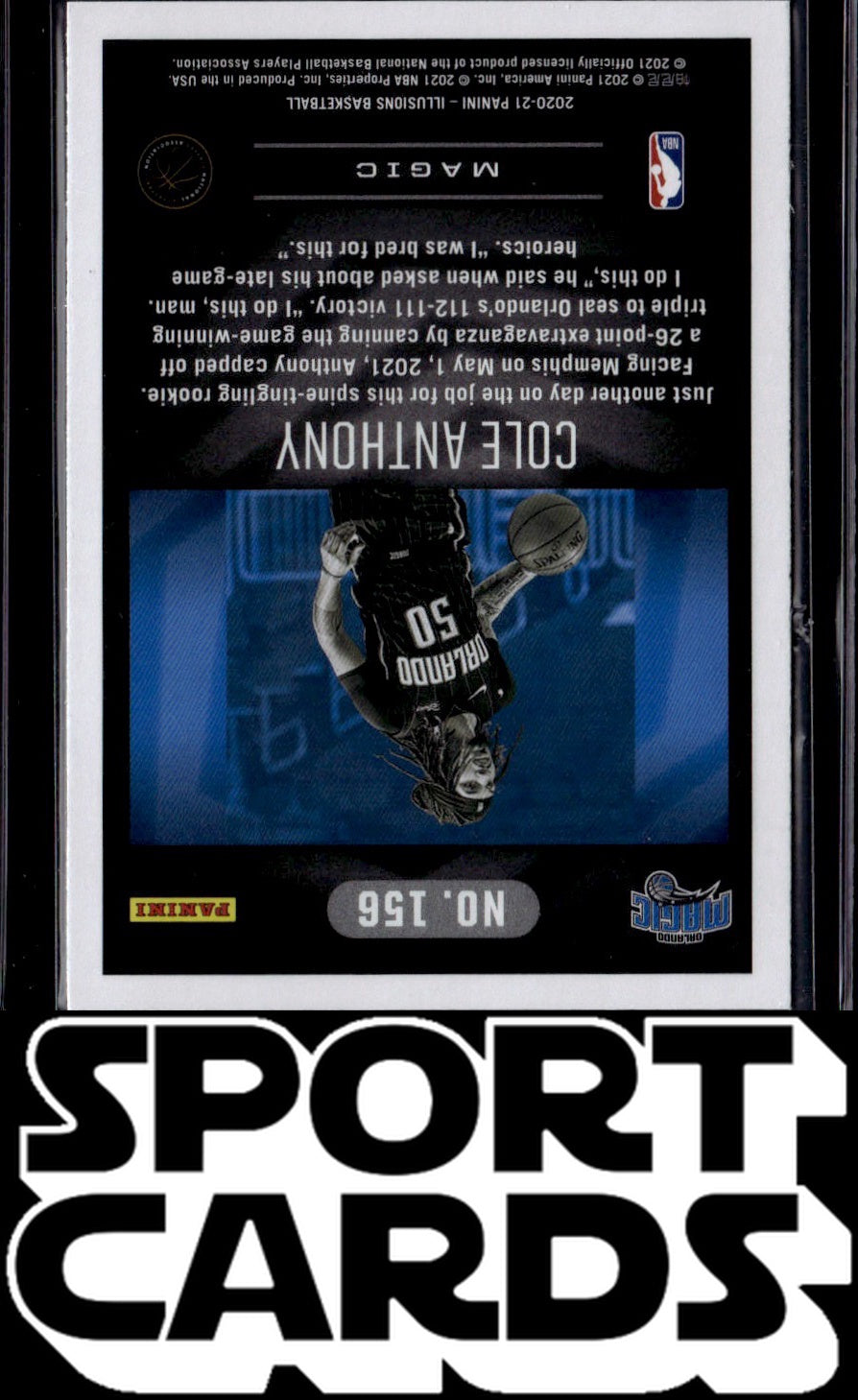 2020-21 Panini Illusions #156 Cole Anthony SportCards.com