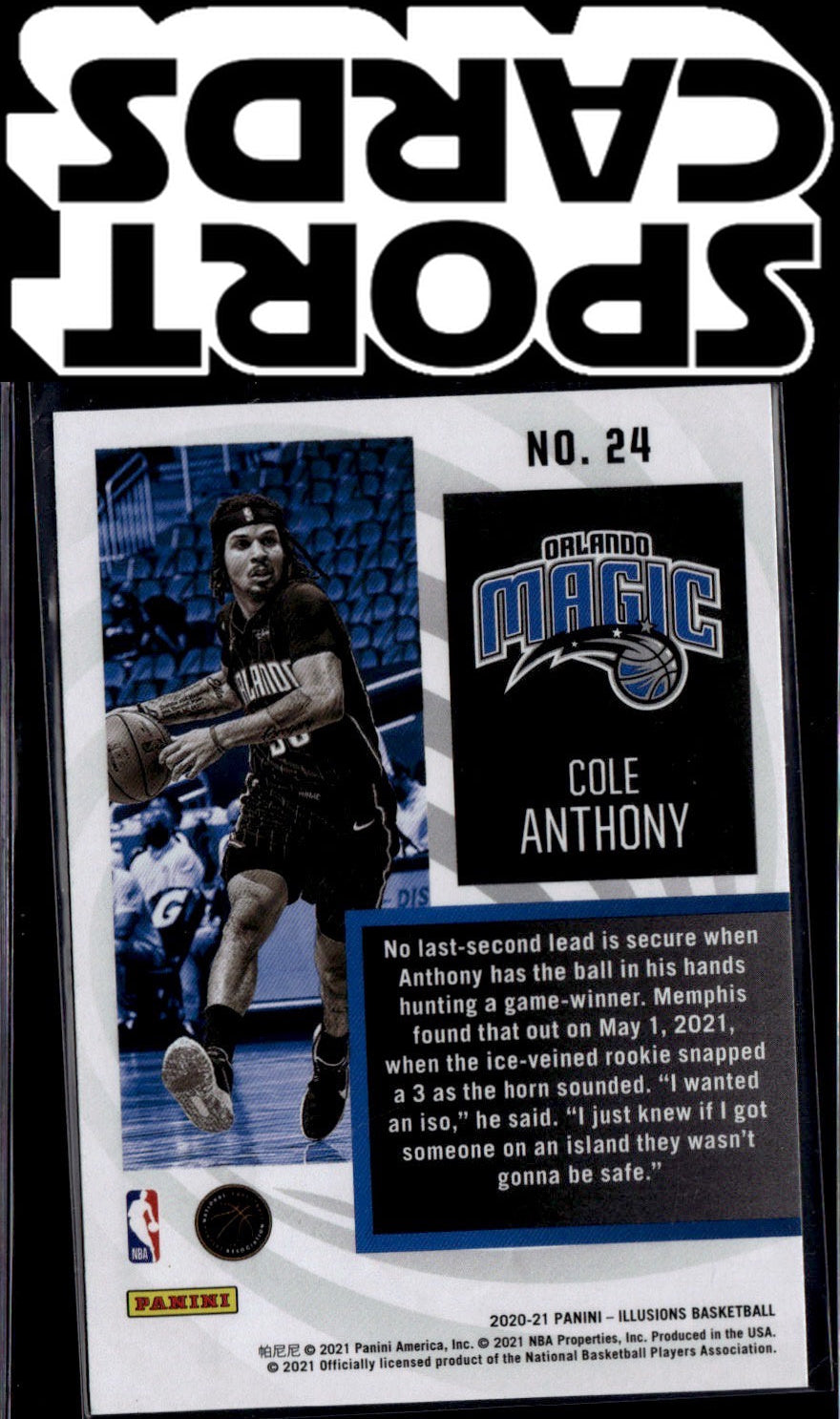 2020-21 Panini Illusions #24 Cole Anthony