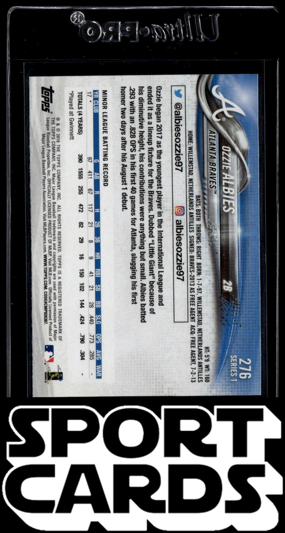 2018 Topps #276 Ozzie Albies SportCards.com