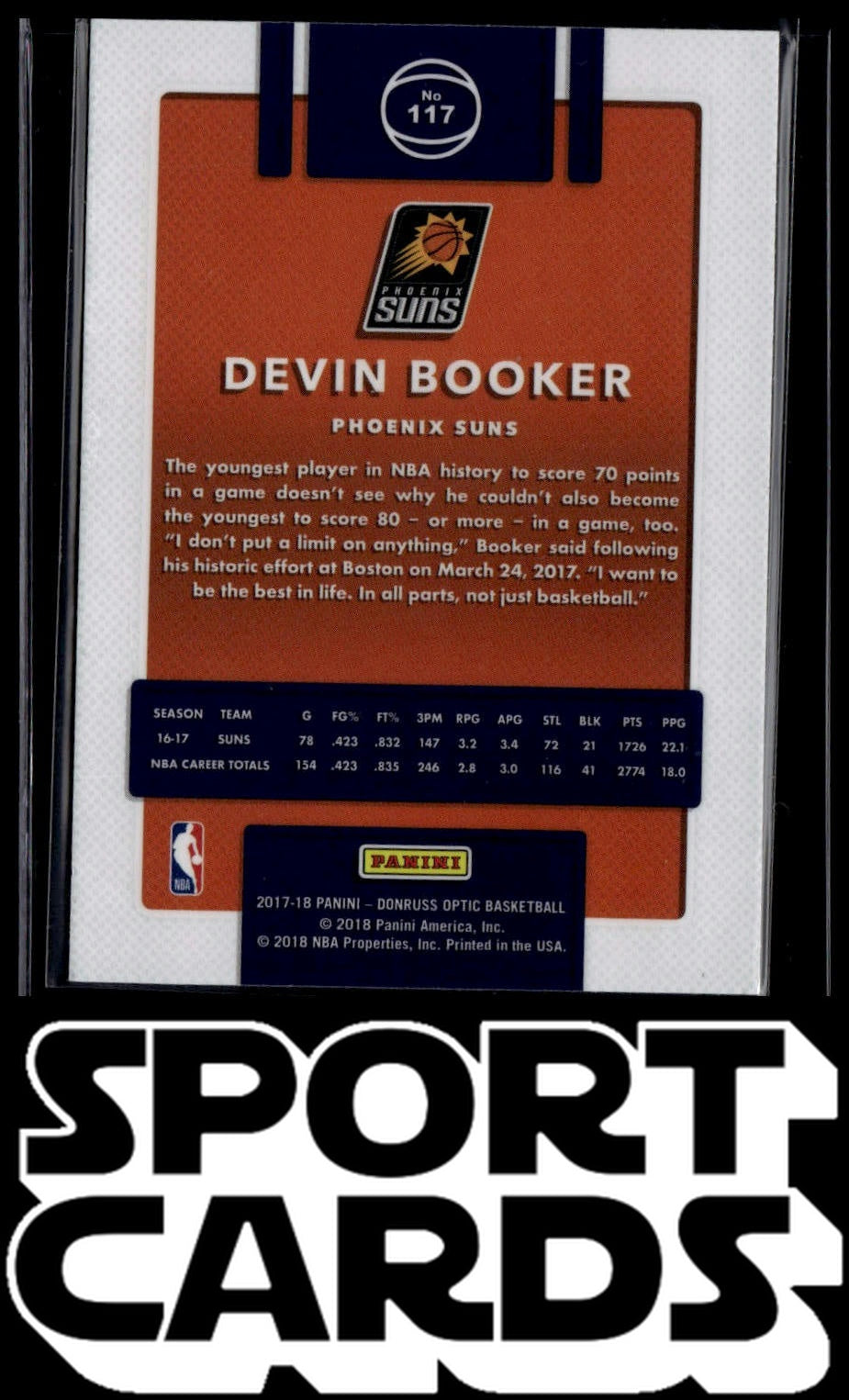 2017-18 Donruss Optic #117 Devin Booker SportCards.com