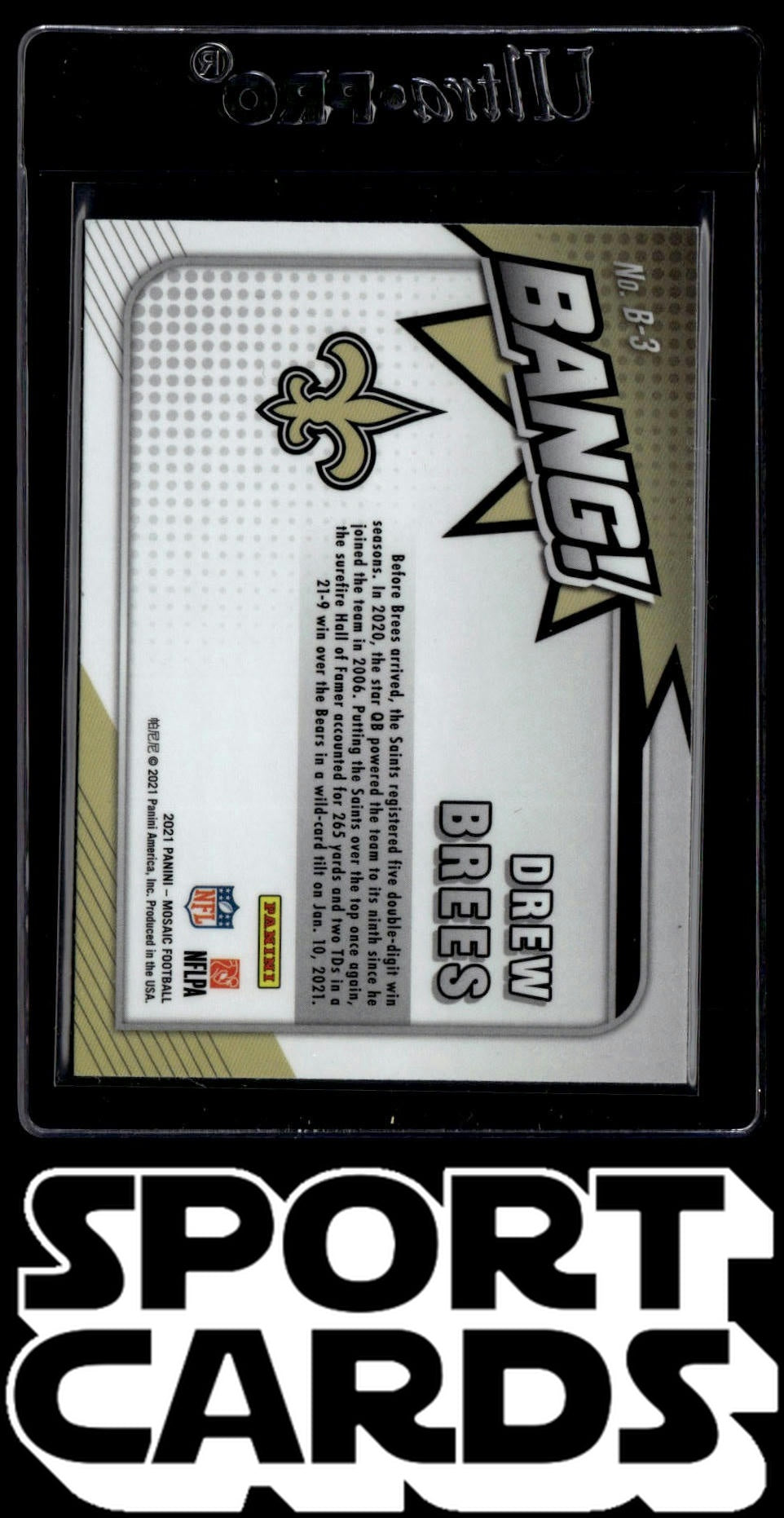 2021 Panini Mosaic #B-3 Drew Brees Bang! SportCards.com