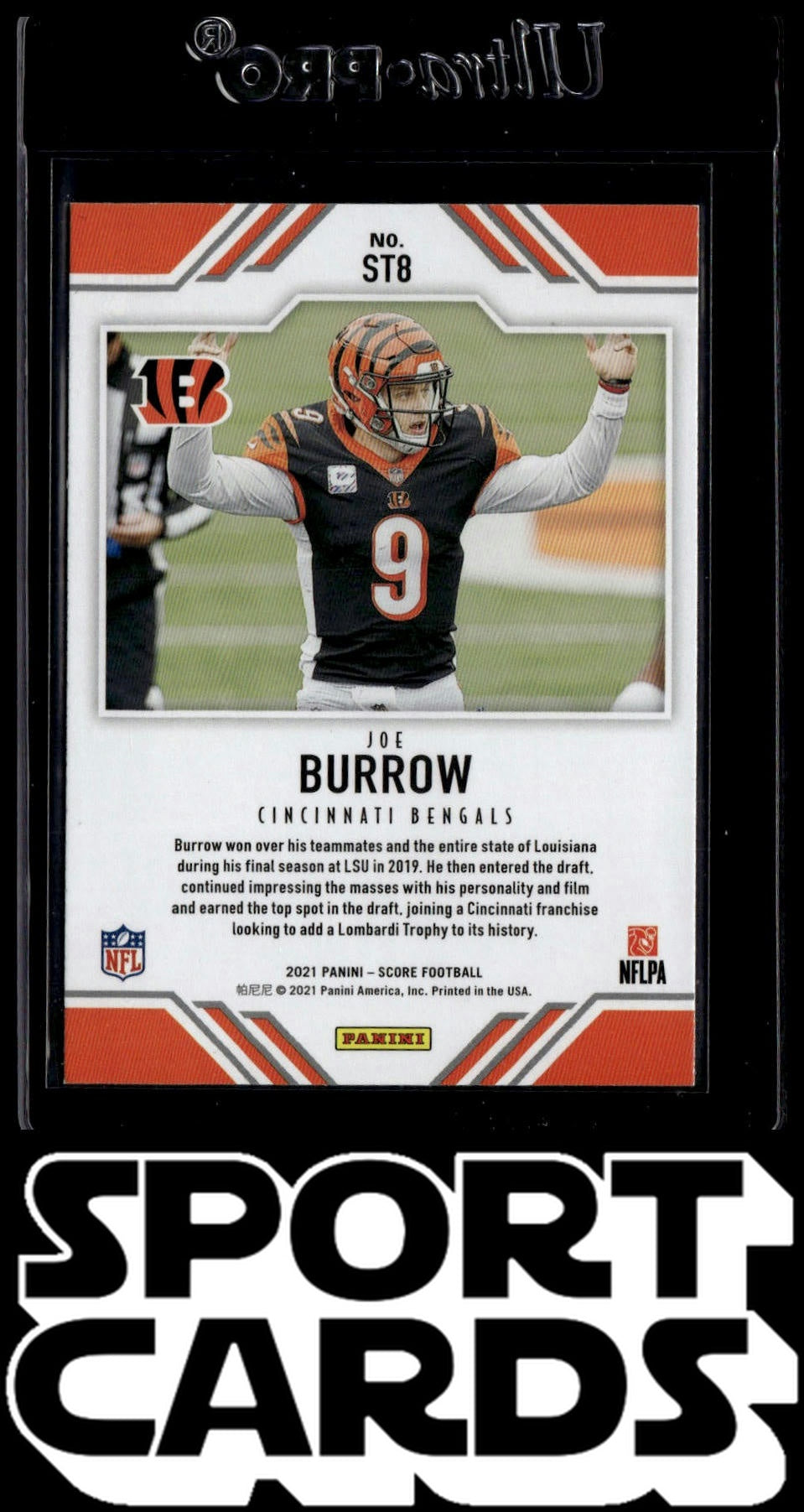2021 Score #ST8 Joe Burrow Score Team Purple SportCards.com