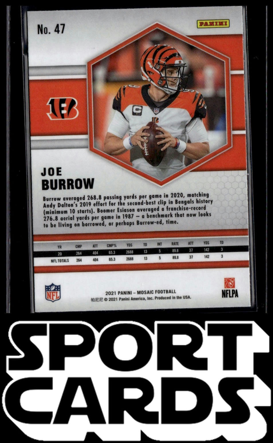 2021 Panini Mosaic #47 Joe Burrow SportCards.com