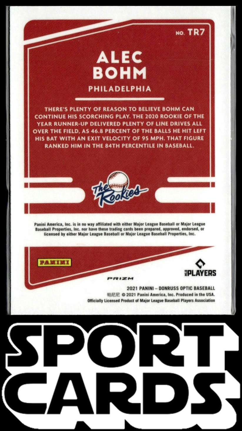 2021 Donruss Optic #TR7 Alec Bohm The Rookies Holo SportCards.com