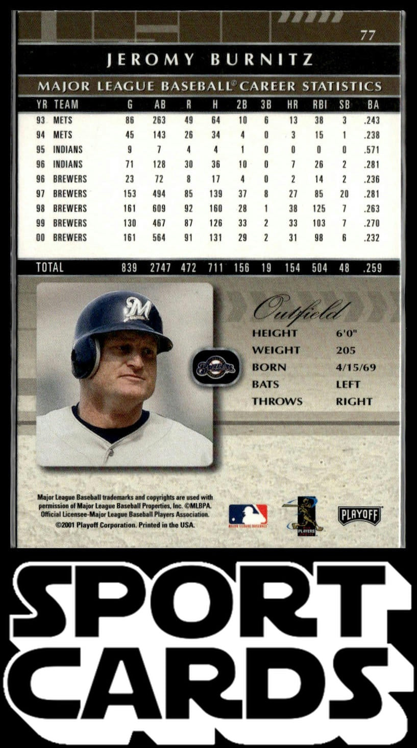 2001 Playoff Absolute Memorabilia #77 Jeromy Burnitz SportCards.com