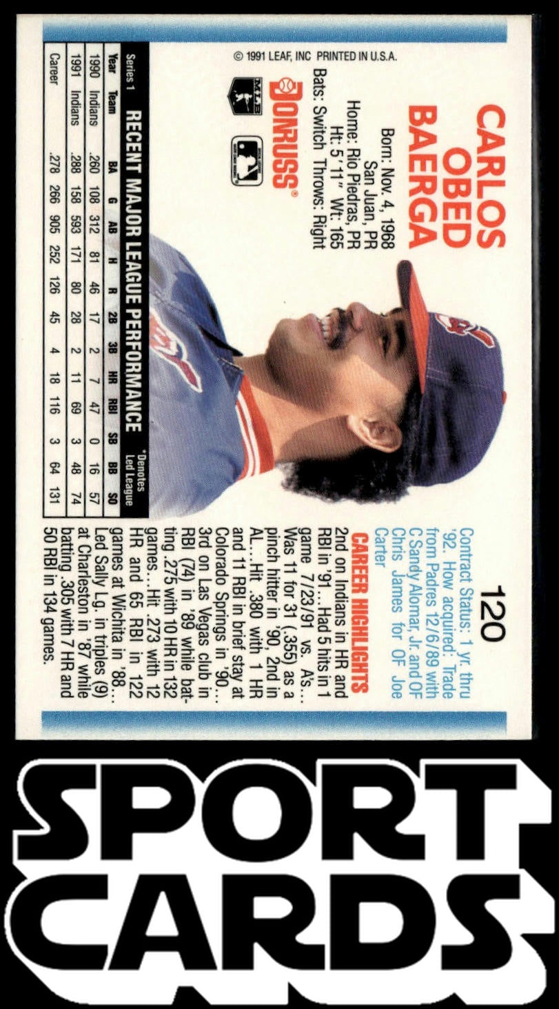 1992 Donruss #120 Carlos Baerga SportCards.com