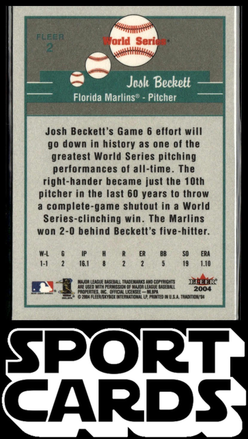 2004 Fleer Tradition #2 Josh Beckett SportCards.com