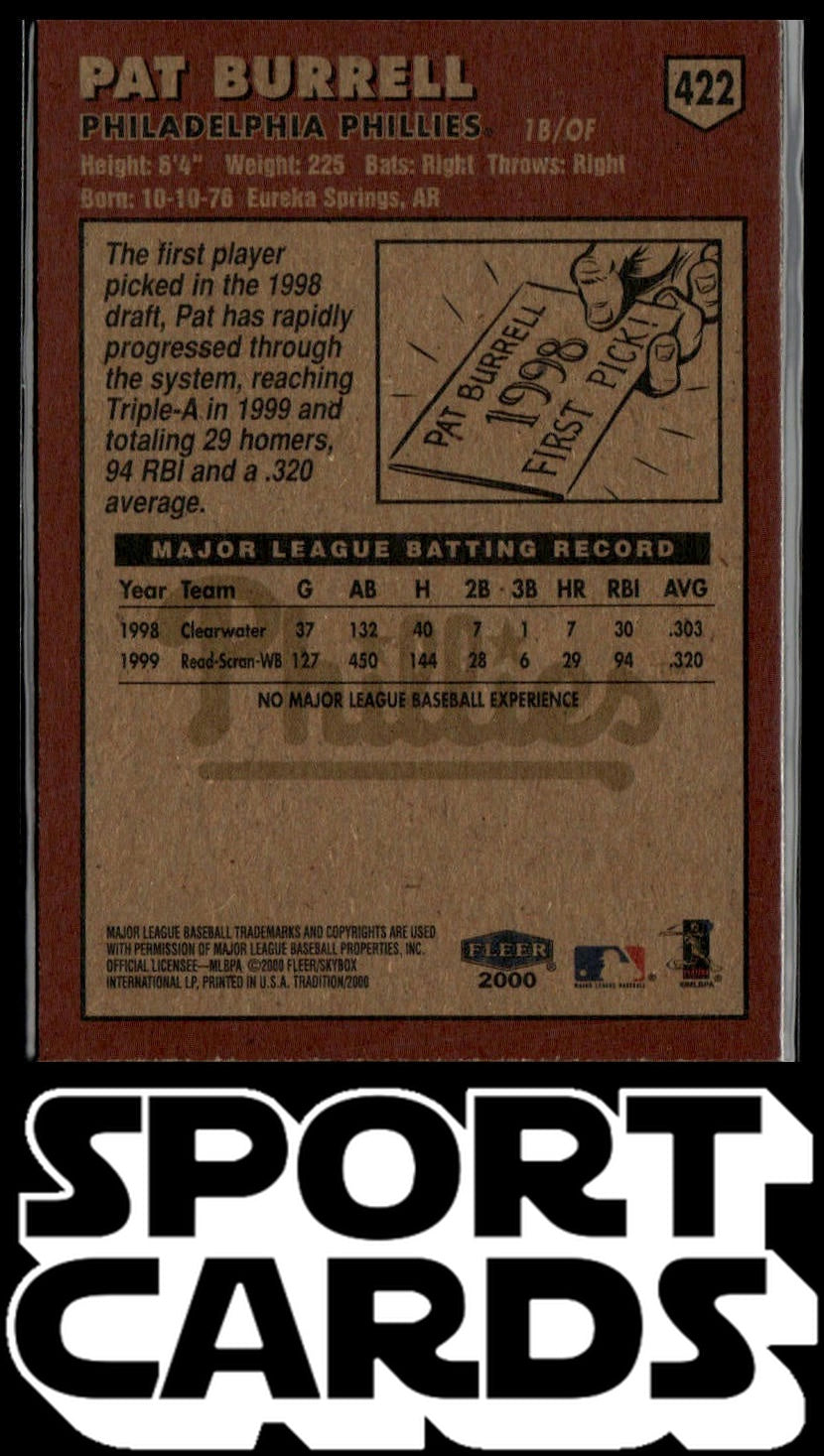 2000 Fleer Tradition #422 Pat Burrell SportCards.com