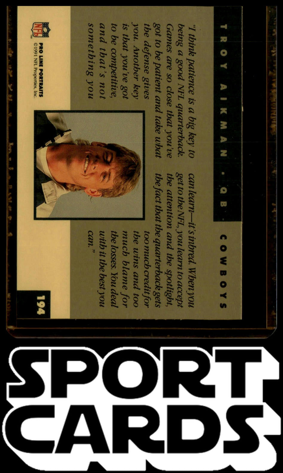 1991 Pro Line Portraits #1 Troy Aikman Punt, Pass and Kick SportCards.com