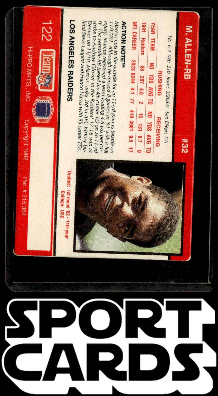 1992 Action Packed #122 Marcus Allen SportCards.com