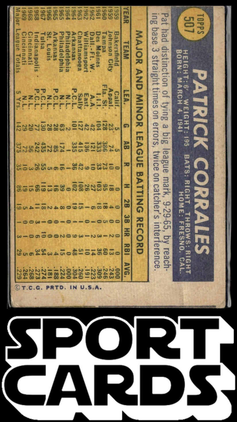 1970 Topps #507 Pat Corrales SportCards.com