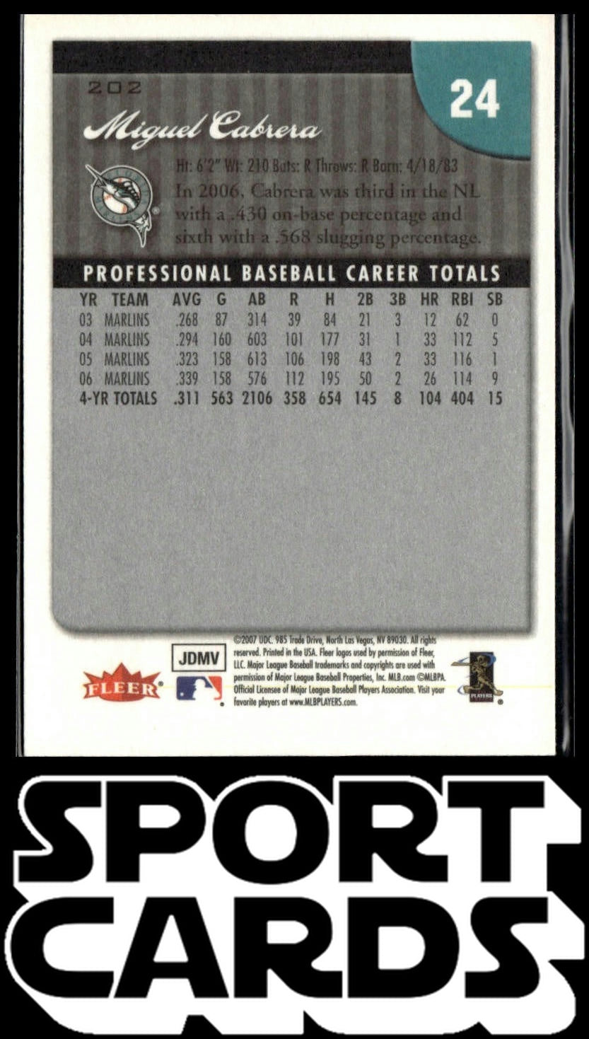 2007 Fleer #202 Miguel Cabrera SportCards.com