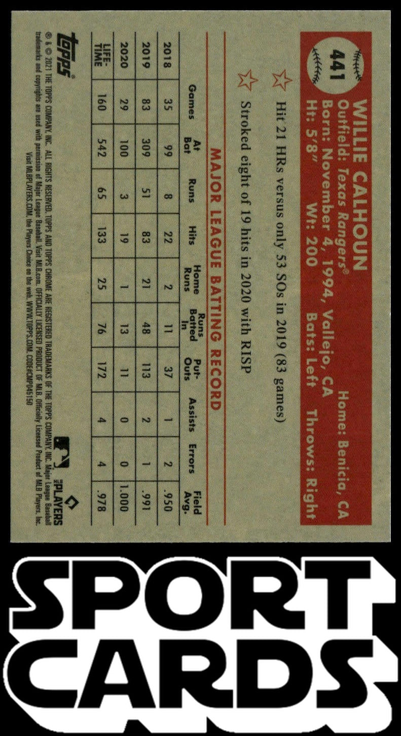 2021 Topps Chrome Platinum Anniversary #441 Willie Calhoun SportCards.com