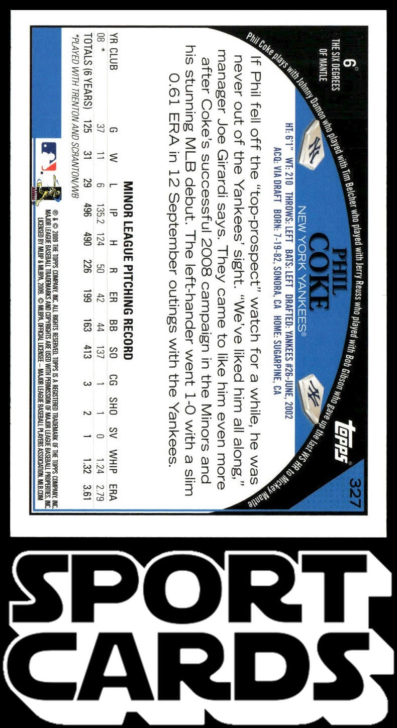 2009 Topps #327 Phil Coke Retro Gray Back SportCards.com