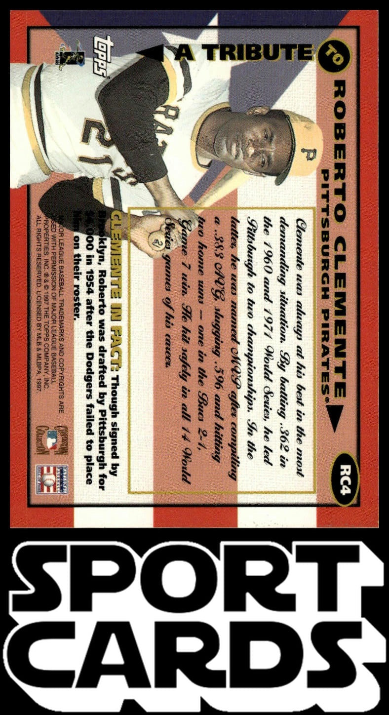 1998 Topps #RC4 Roberto Clemente A Tribute to Roberto Clemente SportCards.com