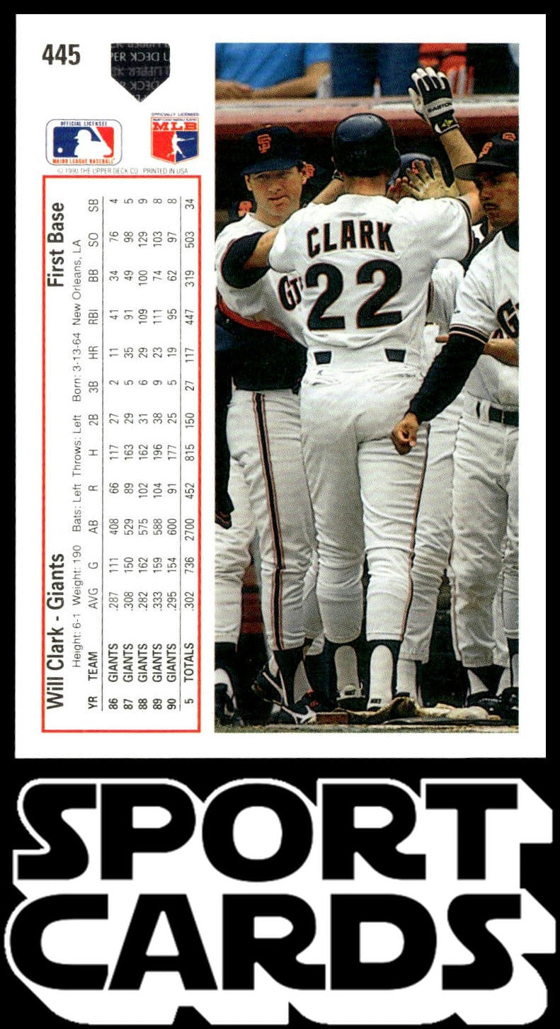 1991 Upper Deck #445c Will Clark SportCards.com