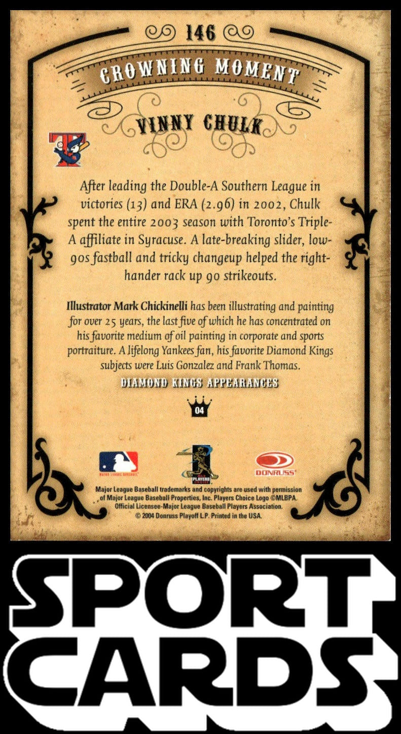 2004 Donruss Diamond Kings #146 Vinnie Chulk Framed Silver #/100 SportCards.com