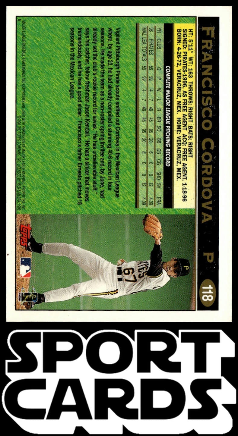 1997 Topps #118 Francisco Cordova SportCards.com