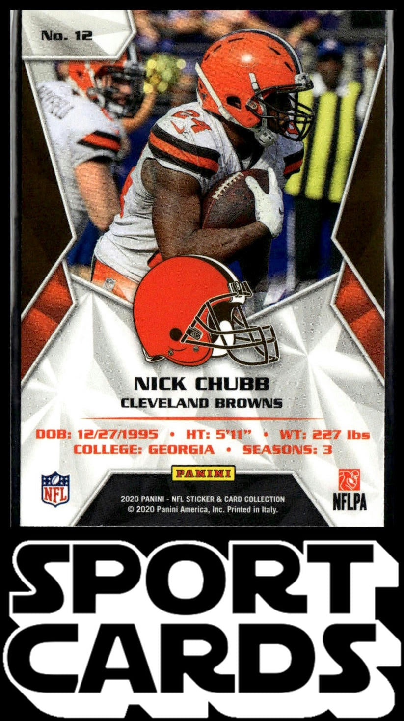 2020 Panini Sticker & Card Collection #12 Nick Chubb Cards SportCards.com