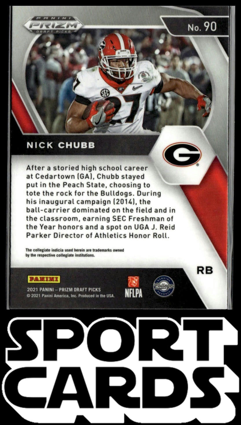 2021 Panini Prizm Draft Picks Collegiate #90 Nick Chubb SportCards.com