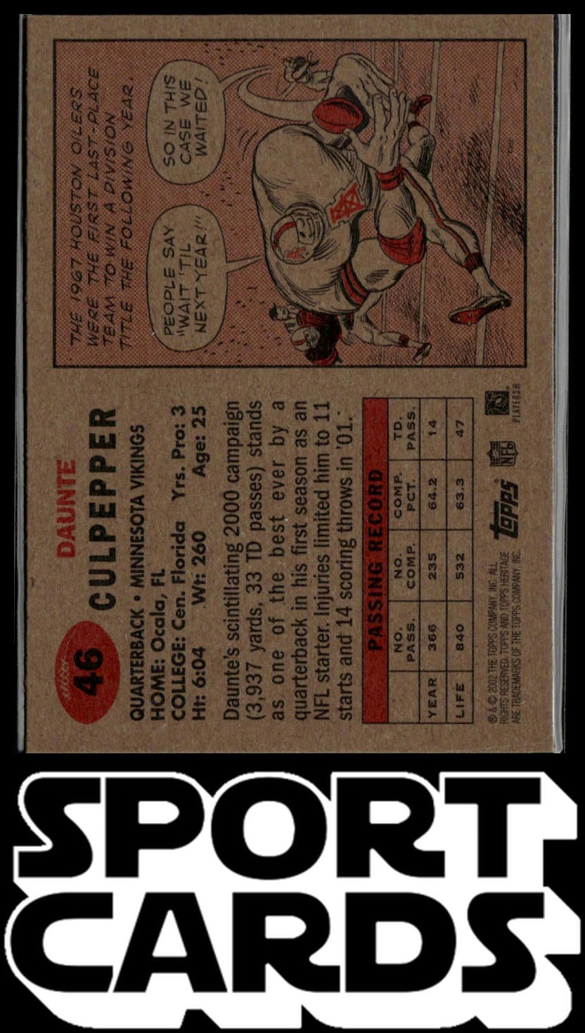 2002 Topps Heritage #46 Daunte Culpepper SportCards.com