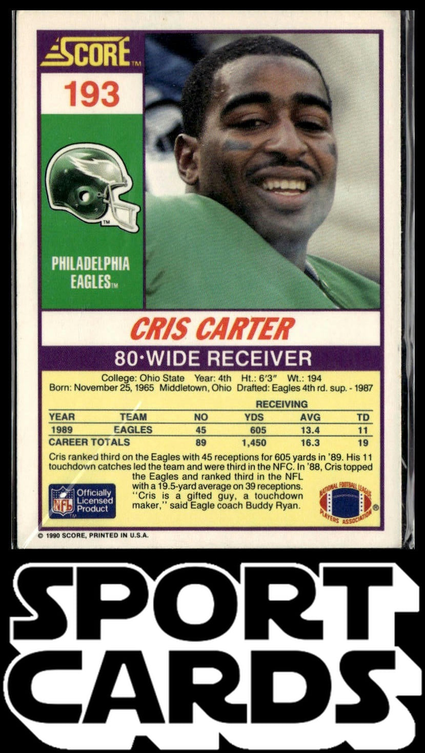 1990 Score #193 Cris Carter SportCards.com