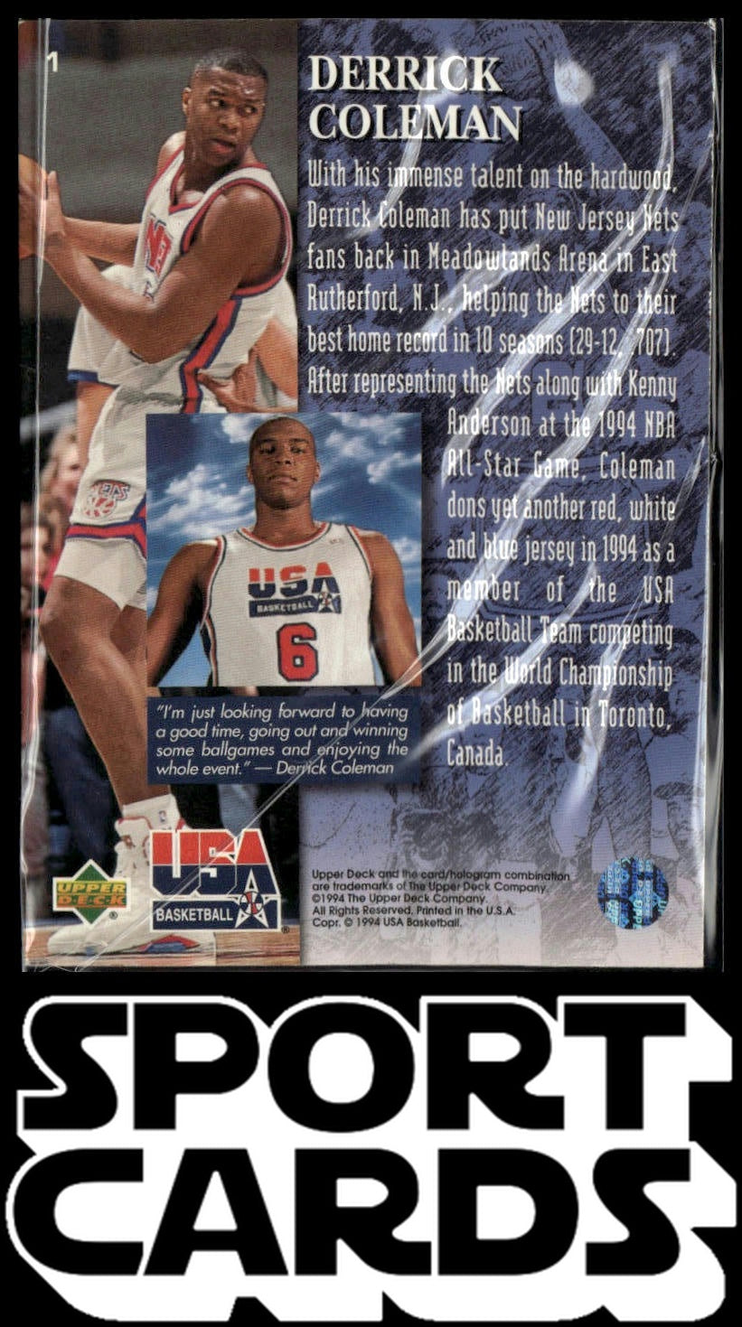 1994 Upper Deck USA #1 Derrick Coleman SportCards.com