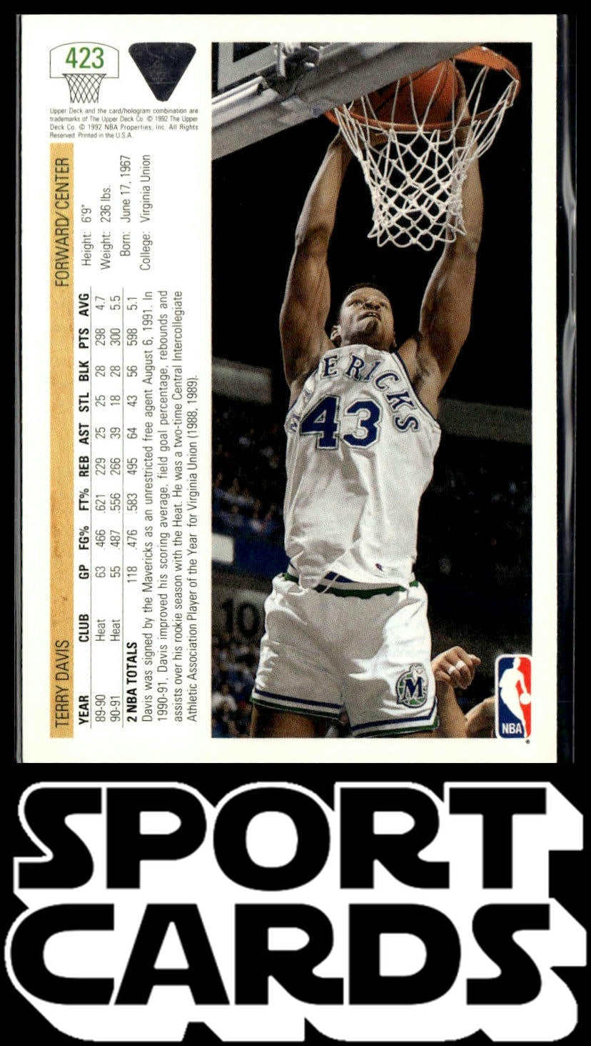 1991-92 Upper Deck #423 Terry Davis SportCards.com