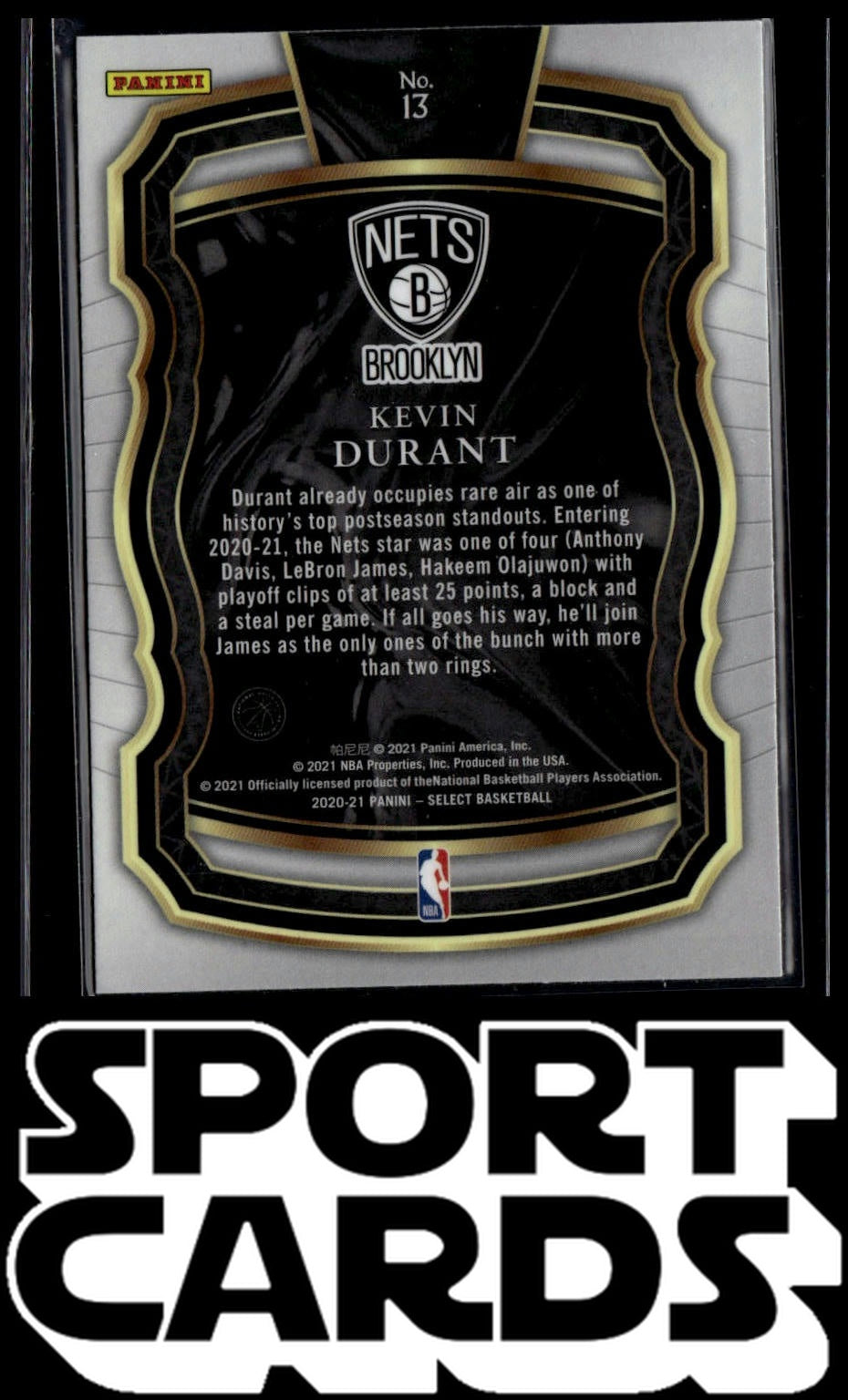 2020-21 Panini Select #13 Kevin Durant Select Company SportCards.com