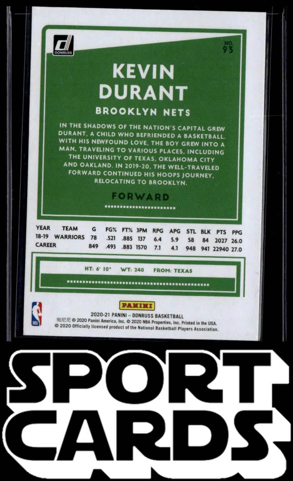 2020-21 Donruss #93 Kevin Durant SportCards.com