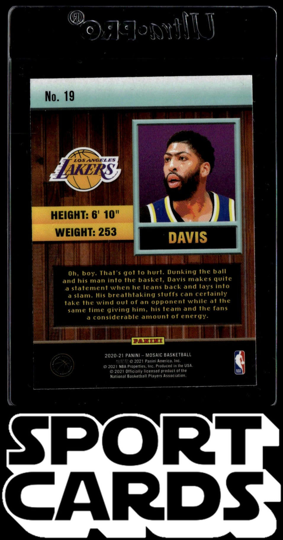 2020-21 Panini Mosaic #19 Anthony Davis Jam Masters SportCards.com