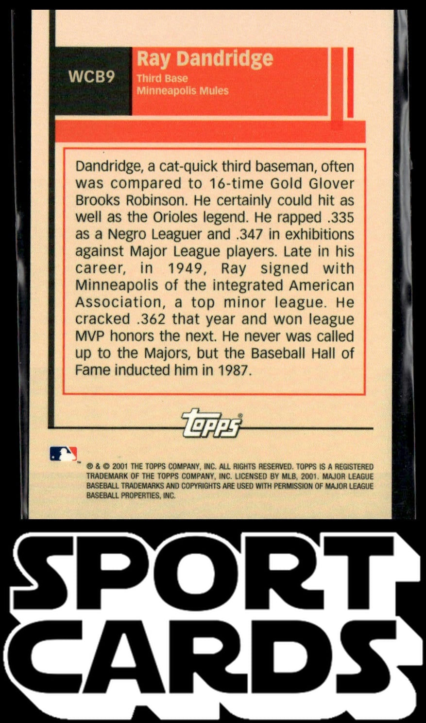 2001 Topps #WCB9 Ray Dandridge What Could Have Been SportCards.com