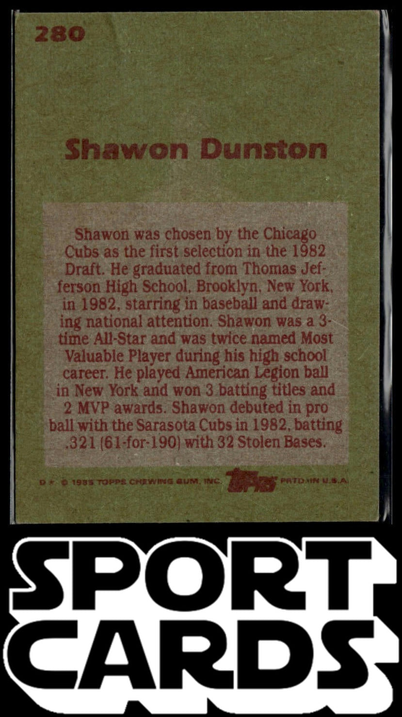 1985 Topps #280 Shawon Dunston SportCards.com