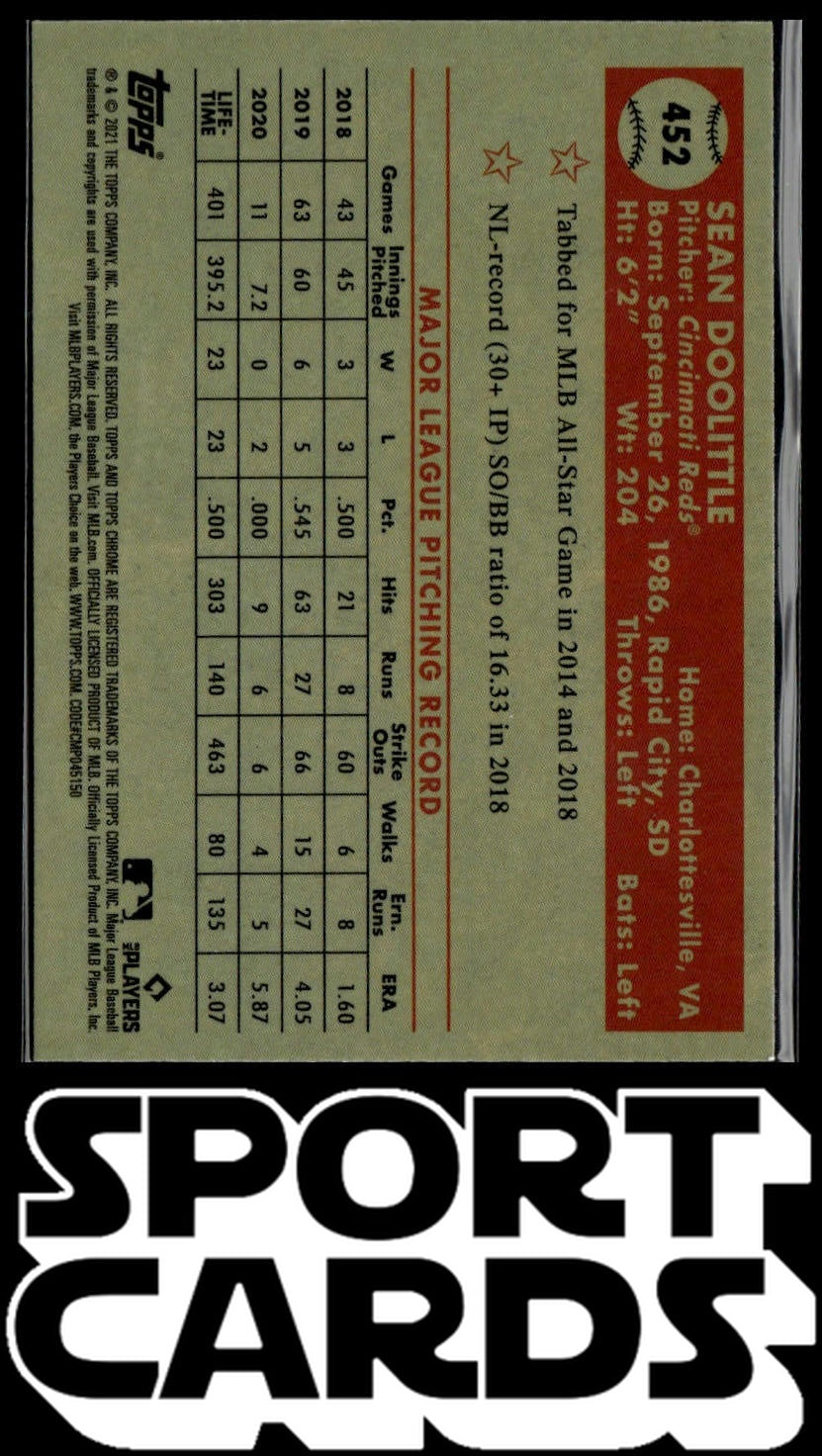 2021 Topps Chrome Platinum Anniversary #452 Sean Doolittle SportCards.com