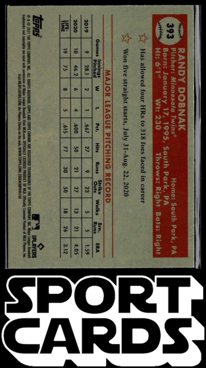 2021 Topps Chrome Platinum Anniversary #393 Randy Dobnak SportCards.com