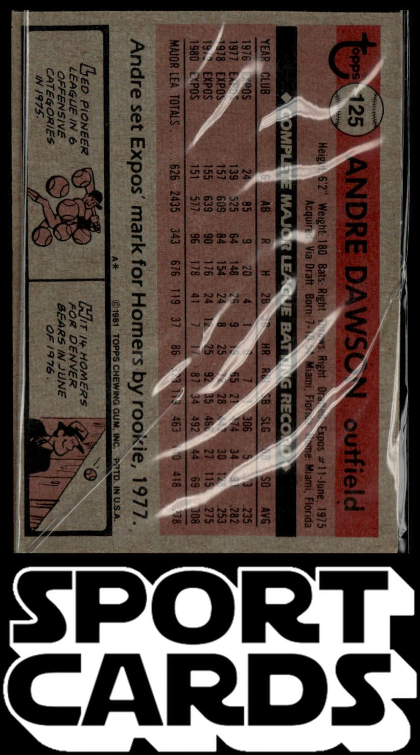 1981 Topps #125 Andre Dawson SportCards.com