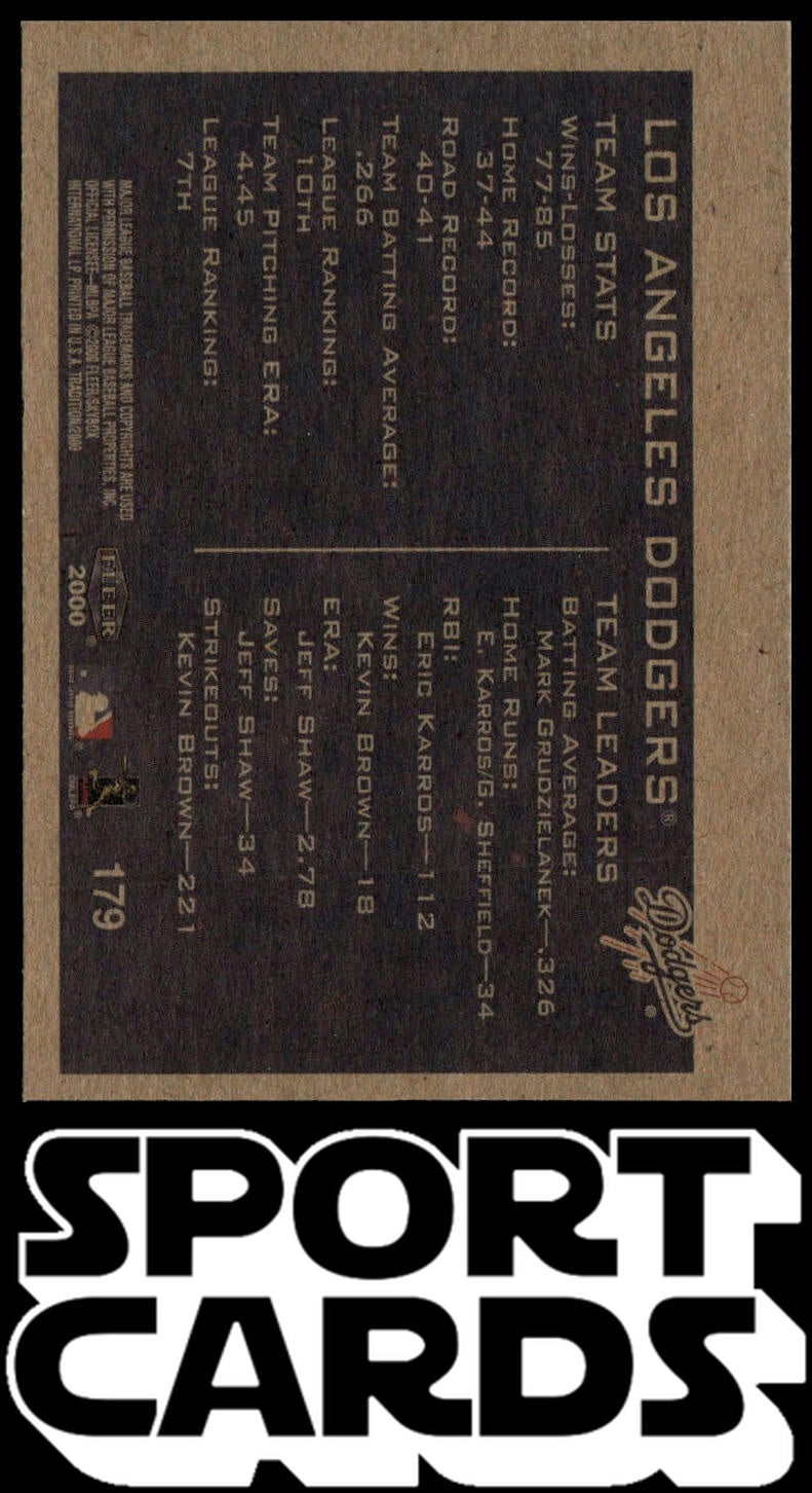 2000 Fleer Tradition #179 Los Angeles Dodgers SportCards.com