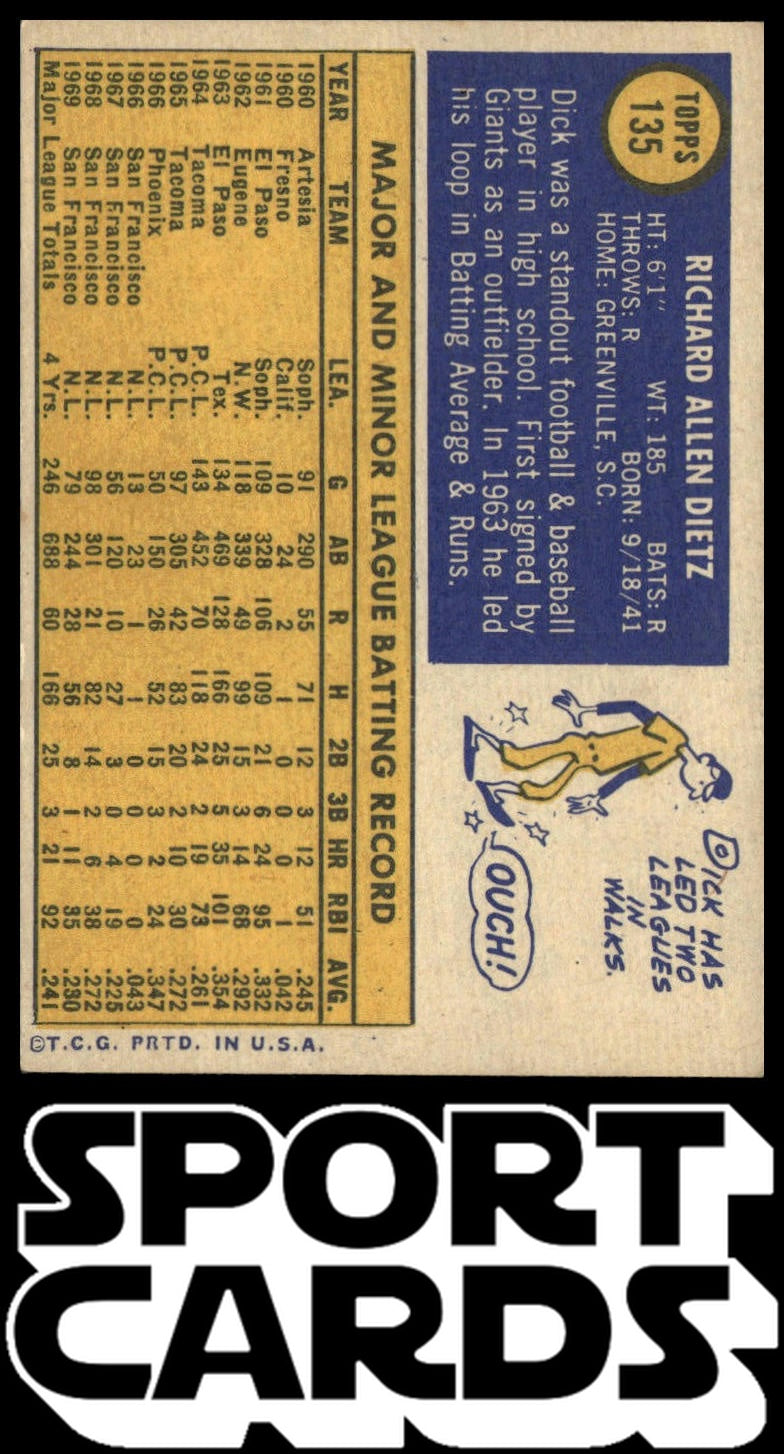 1970 Topps #135 Dick Dietz SportCards.com