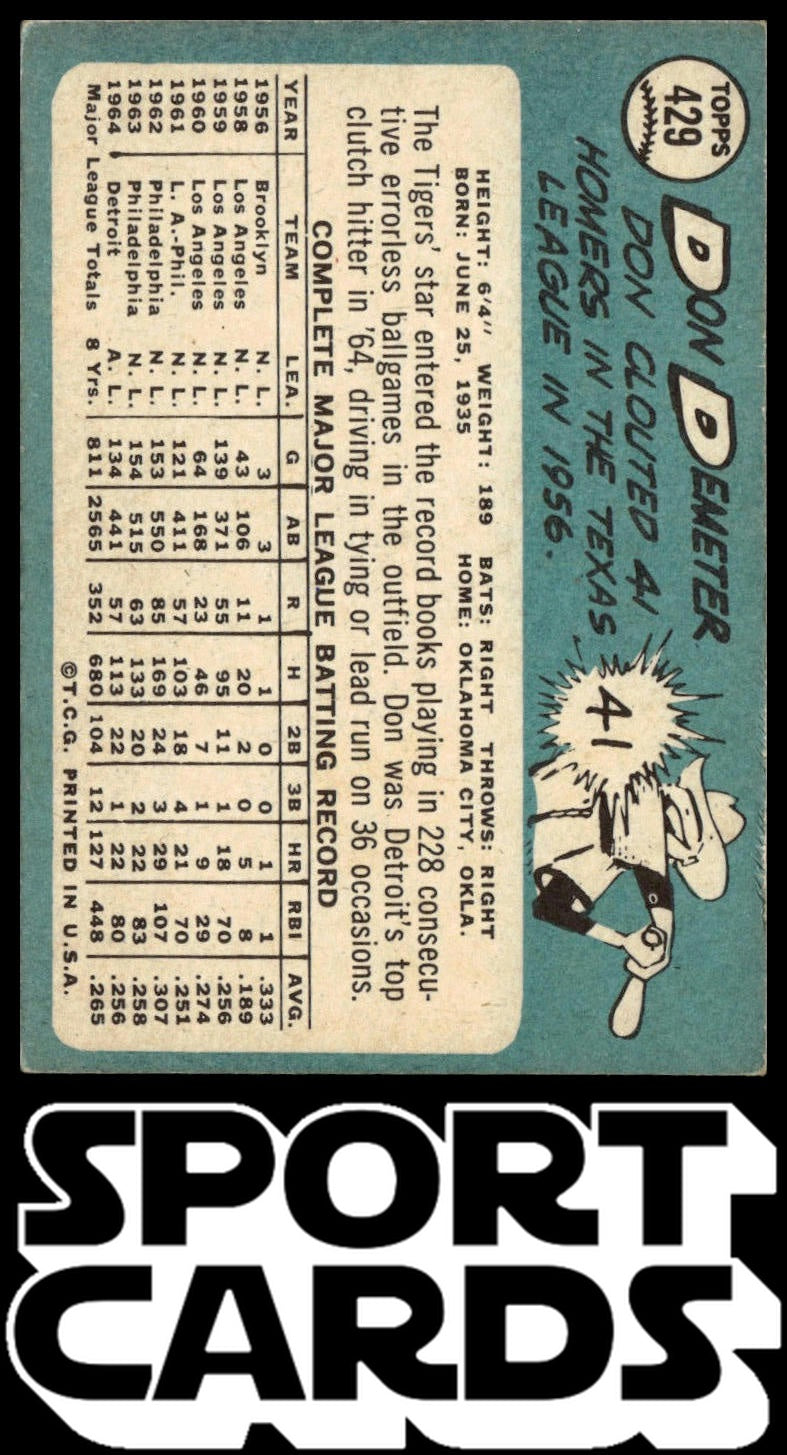 1965 Topps #429 Don Demeter SportCards.com