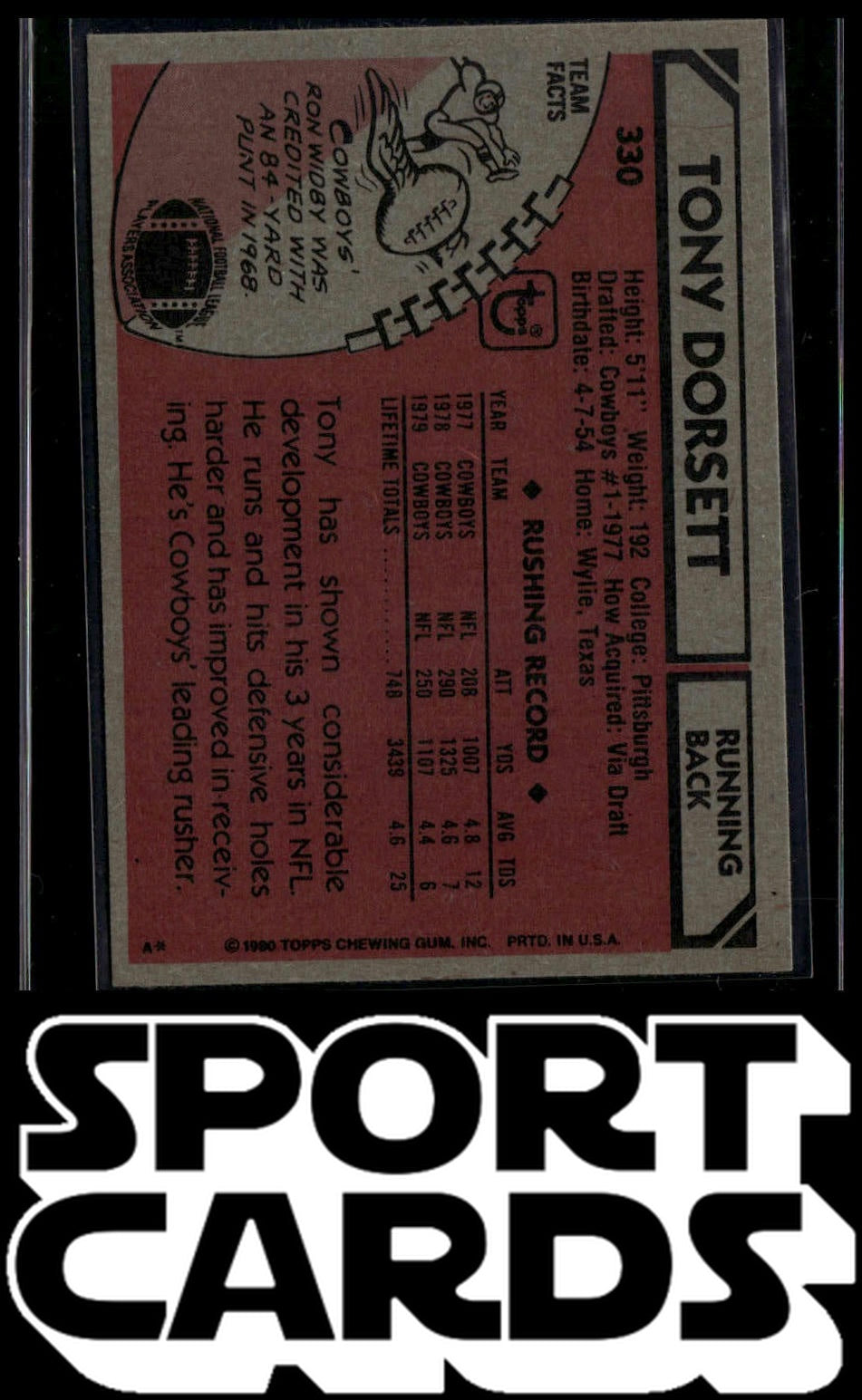 1980 Topps #330 Tony Dorsett SportCards.com