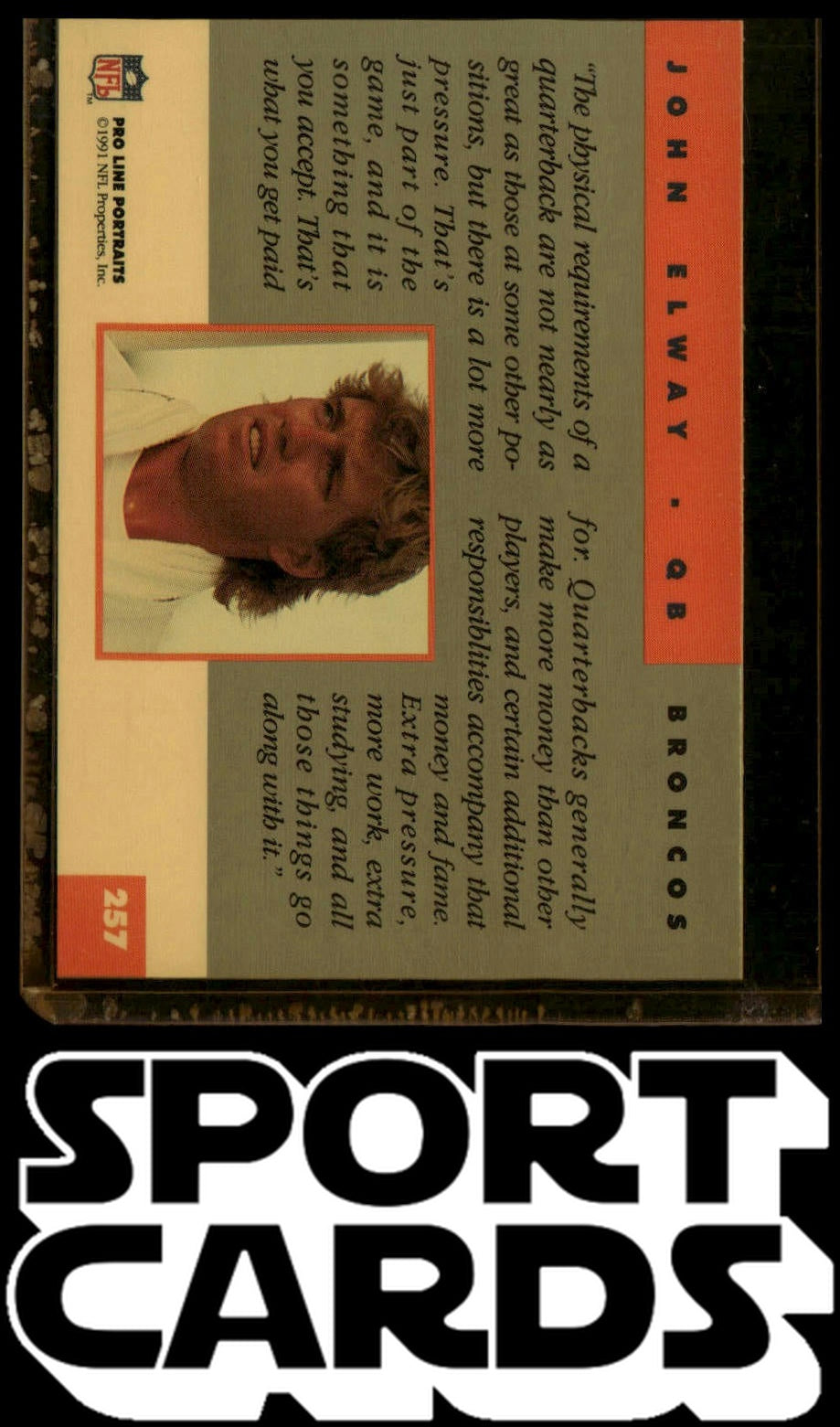 1991 Pro Line Portraits #257 John Elway SportCards.com