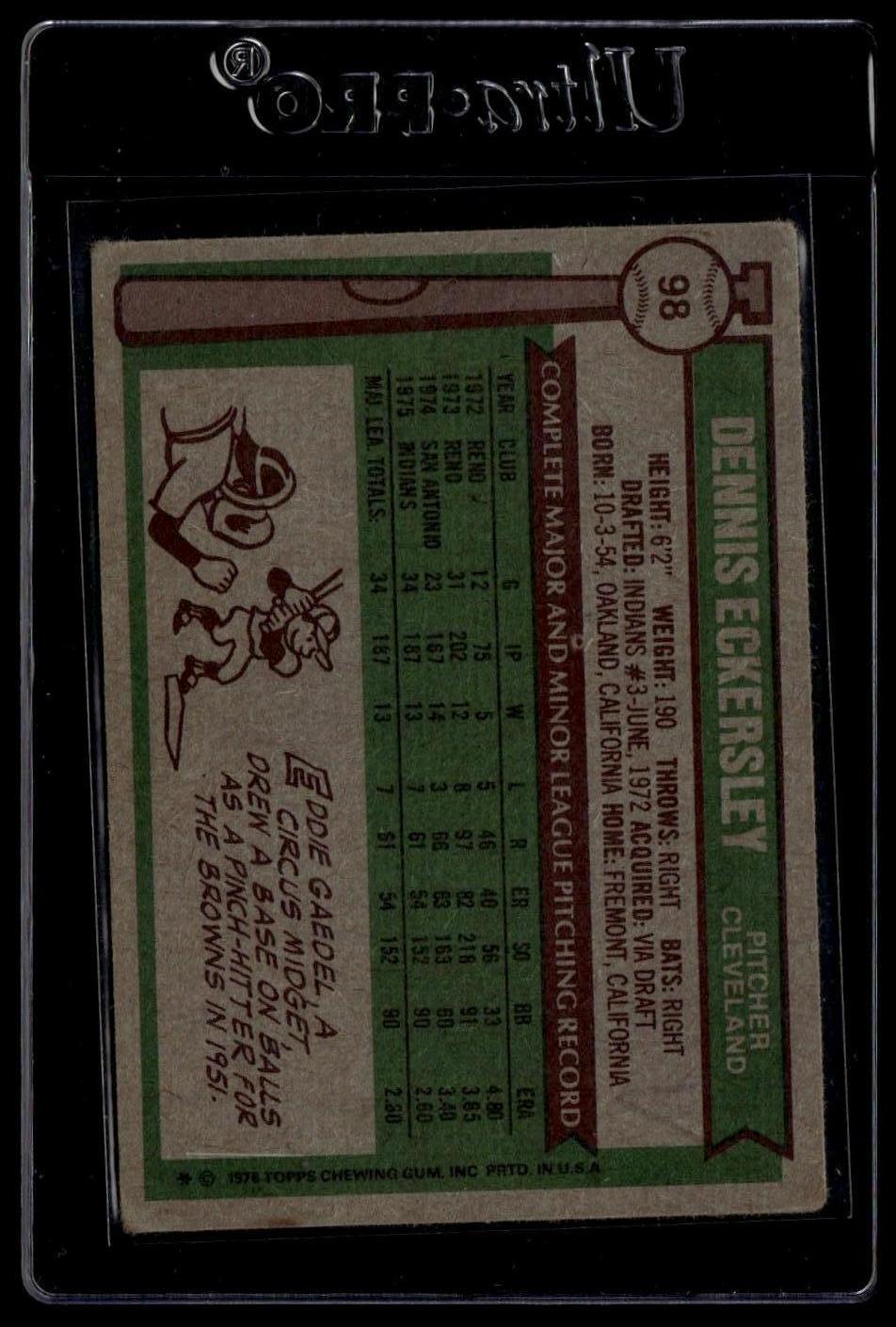 1976 Topps #98 Dennis Eckersley SportCards.com