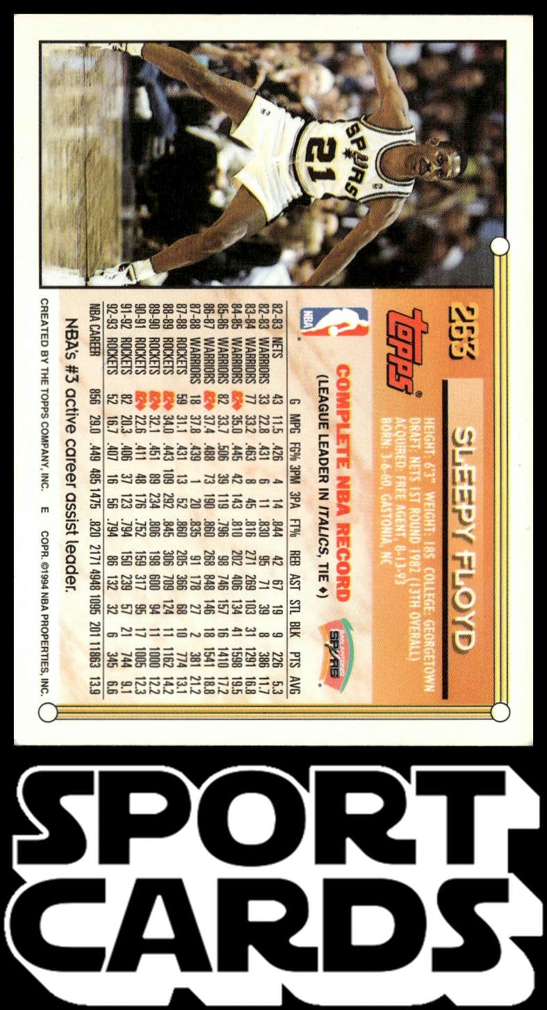 1993-94 Topps #263 Sleepy Floyd SportCards.com