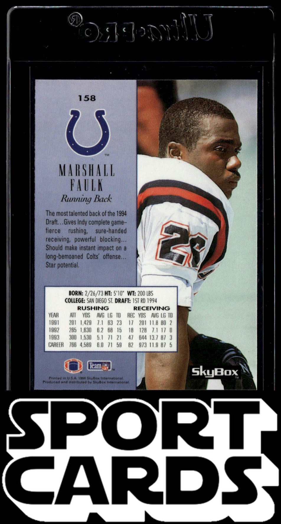 1994 SkyBox Premium #158 Marshall Faulk SportCards.com