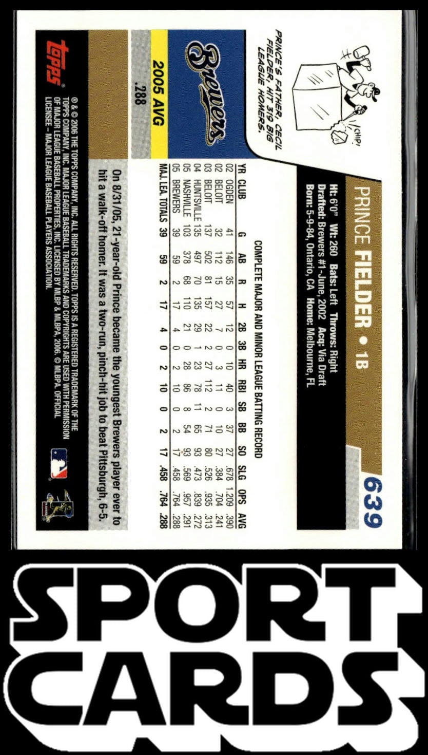 2006 Topps #639 Prince Fielder SportCards.com