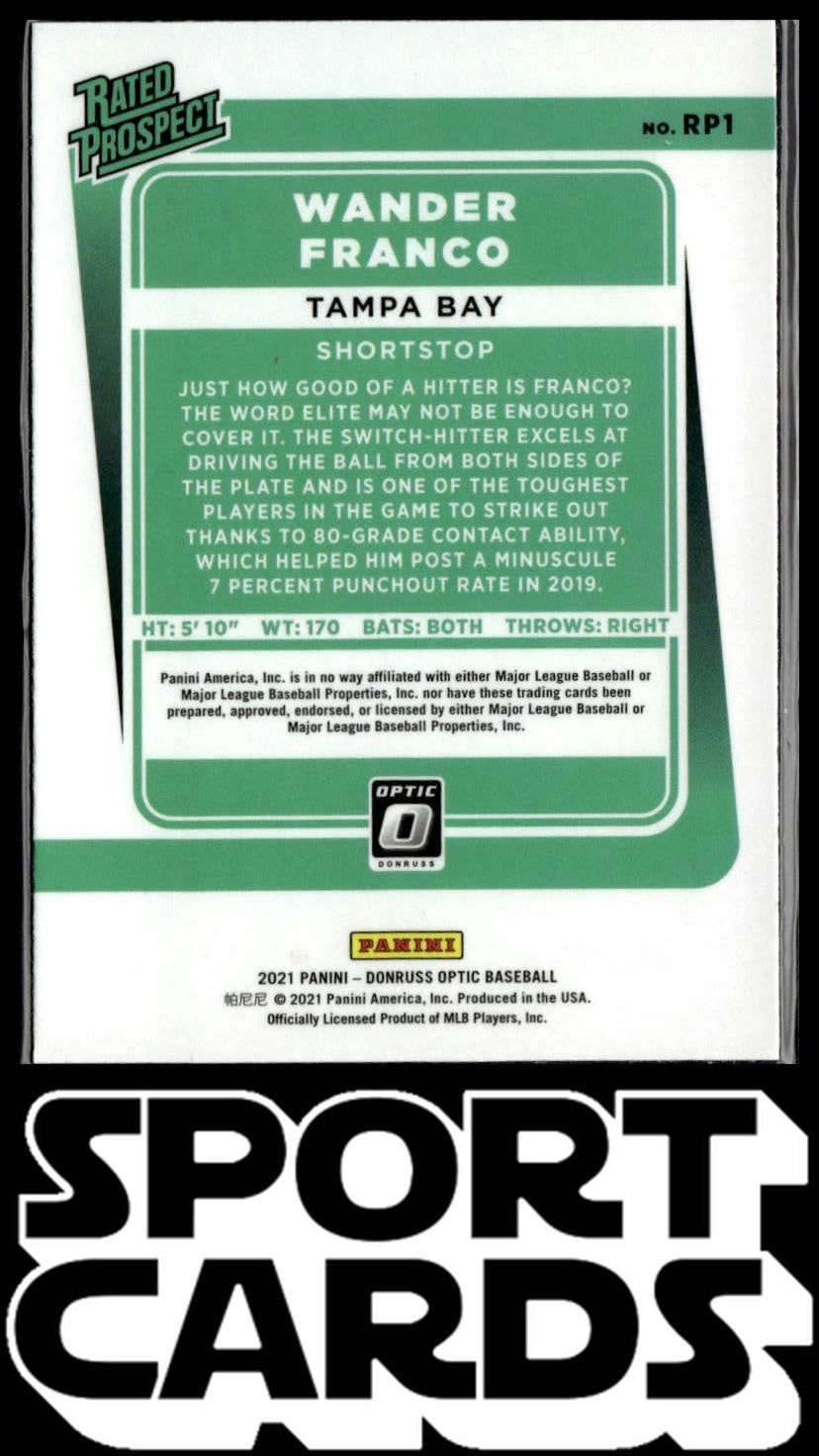 2021 Donruss Optic #RP1 Wander Franco Rated Prospect SportCards.com
