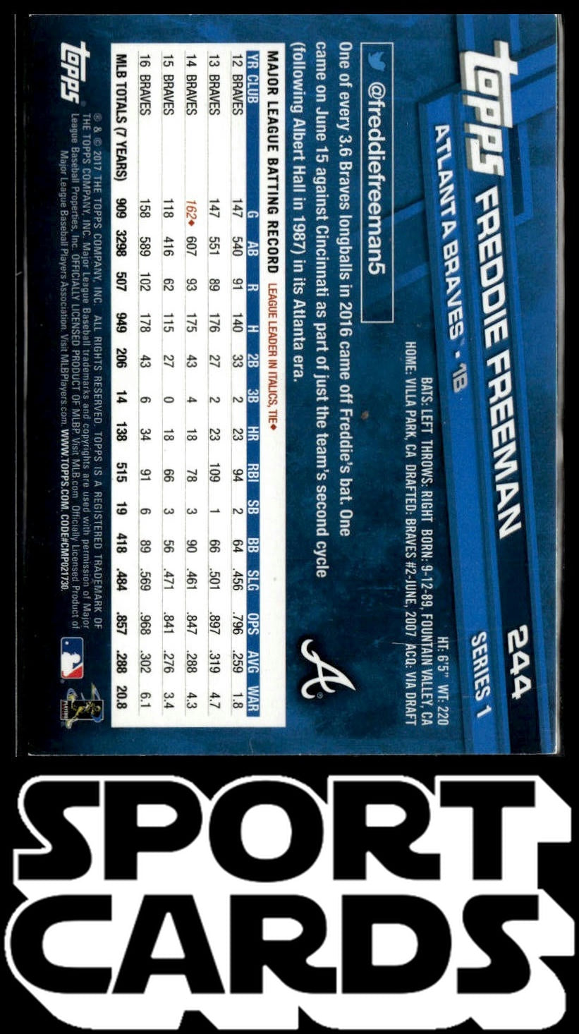 2017 Topps Opening Day #26 Freddie Freeman SportCards.com