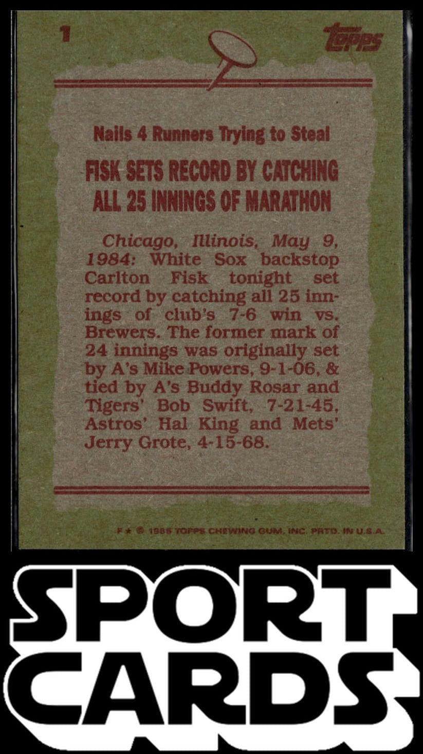 1985 Topps #1 Carlton Fisk SportCards.com